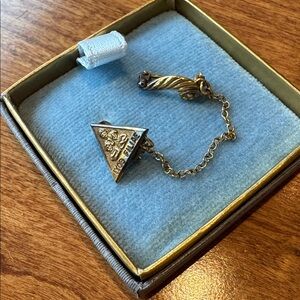 Jobs Daughters IYOB Filiae 14K GF Pin with Chain Vintage in Original Box